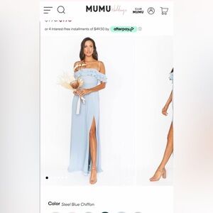 Elegant Light Blue Off-Shoulder Dress